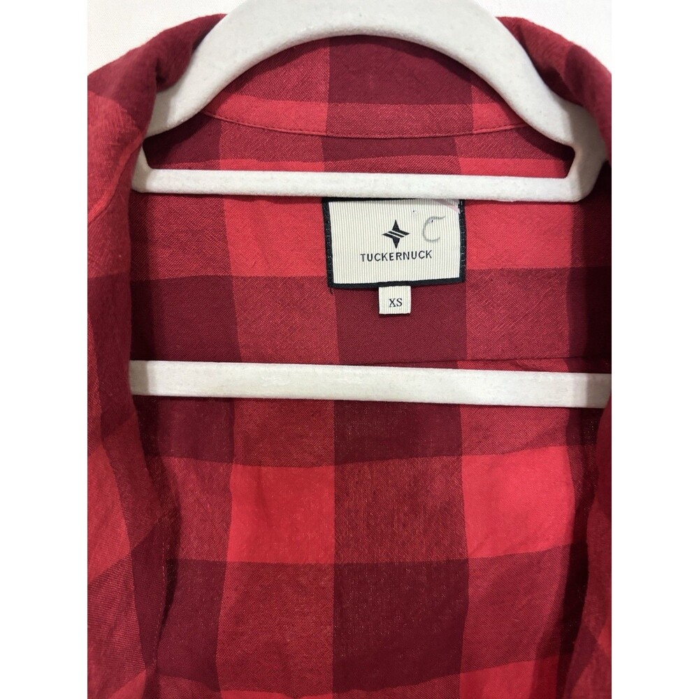 Tuckernuck Poppy Red Checkered Josie Women’s Shirt XS Career Tailored Business - Picture 5 of 11